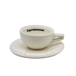 แก้ว Espressoman สีขาว พร้อมจานรอง