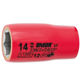 UNIOR 238/2VDEDP ลูกบ๊อกกันไฟฟ้า 3/8"-6P-19mm.