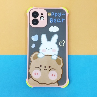 ViVoพร้อมส่ง!! เคสกันกระแทกกันกล้อง เคสกันเลนส์กล้อง หลังขุ่น การ์ตูนน่ารัก ขอบสี เคสแฟชั่น