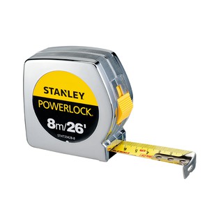 STANLEY 33-428-20-159 ตลับเมตรชุบโครเมี่ยม 8 ม.  Powerlock Tape Rule