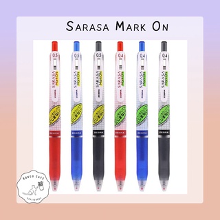 Zebra ซีบร้า Sarasa Mark On ปากกาเจลเน้นข้อความทับได้ 0.4mm ,0.5 mm