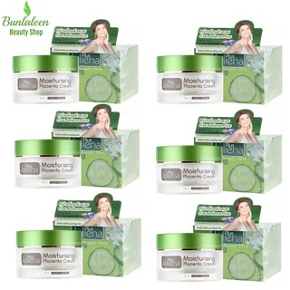 (6กระปุกx50ml.) Joliena Plus Moisturizing Placenta Cream ครีมโจลีน่า พลัส ครีมรกแกะผสมน้ำแตงกวา