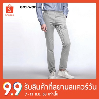 erawon Shop 0401LG กางเกงสแลคขายาว ทรงกระบอกเล็ก Workday Maxmove สี Light Grey