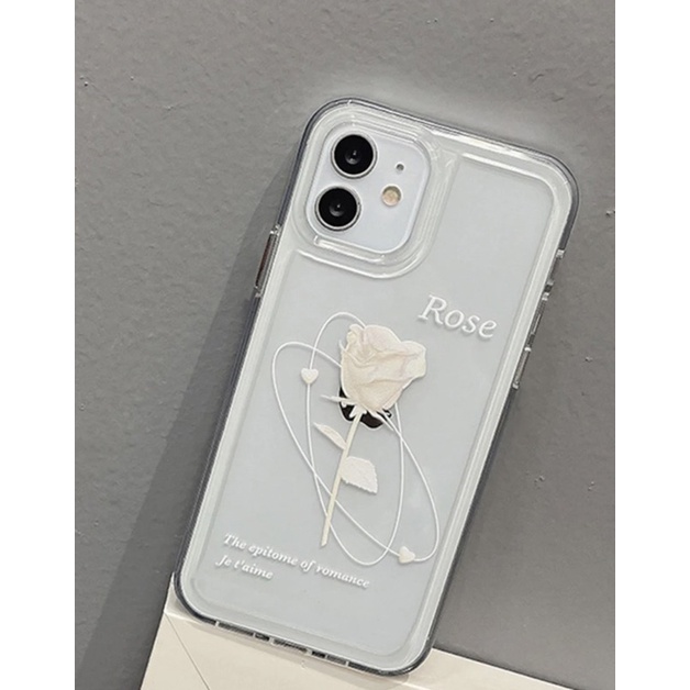 เคสใสสกรีนลายดอกกุหลาบ