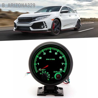 B_arizona329 3.75in 12V Car Tachometer 0-8000RPM Pointer Tacho Gauge Meter with Adjustable Shift Light