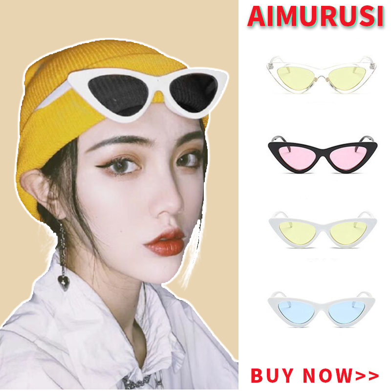 ภาพหน้าปกสินค้า(Aimurusi) พร้อมส่ง COD แว่นตากันแดด ทรงแคทอาย สไตล์เกาหลี เรโทร แฟชั่นสำหรับผู้หญิง