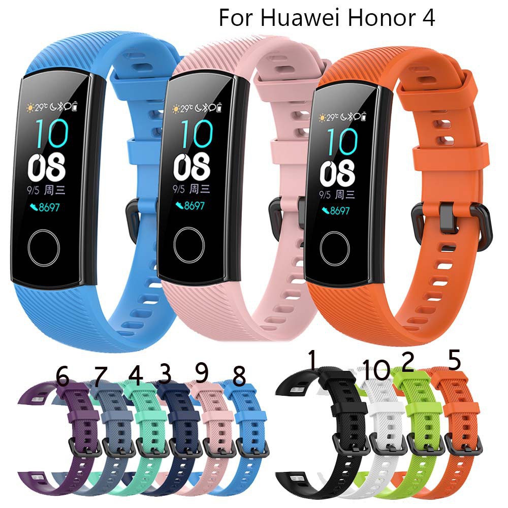 ภาพหน้าปกสินค้าสายนาฬิกาข้อมือซิลิโคนสำหรับสายนาฬิกาข้อมือซิลิโคนสําหรับ Huawei Honor Band 4 / Huawei Honor Band 5