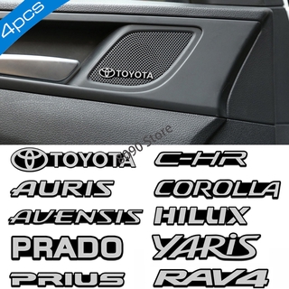 สติกเกอร์โลโก้รถยนต์ อัลลอย ขนาดเล็ก 4 ชิ้น ต่อชุด สําหรับ Toyota Avensis Auris Hilux Corolla