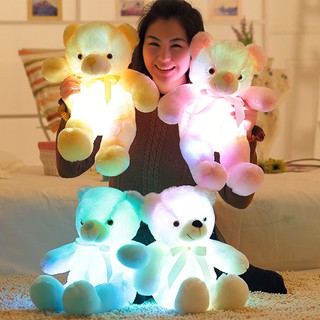 ☈ของเล่นตุ๊กตาหมี LED สีสันสดใส 30 ซมตุ๊กตาของเล่น🎁🎀✨🎗🎈