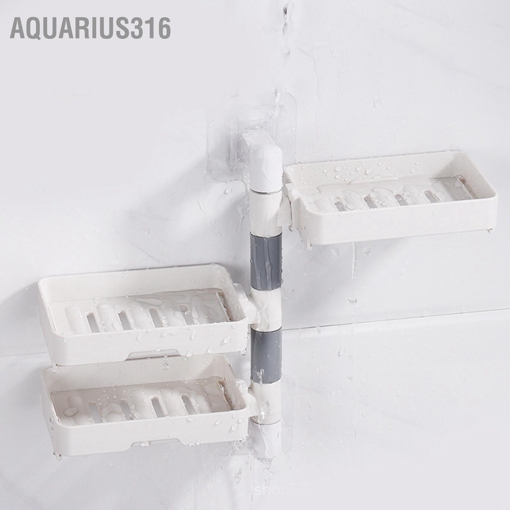 aquarius316-กล่องสบู่ติดผนัง-หมุนได้-3-ชั้น-ไม่ต้องเจาะ-สําหรับครัวเรือน