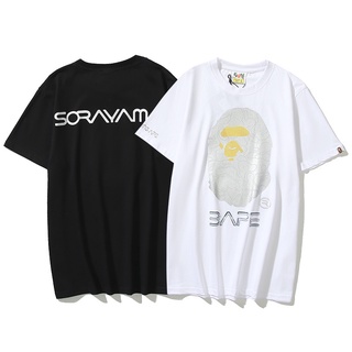 เสื้อยืดแขนสั้นลําลอง ผ้าฝ้าย พิมพ์ลาย B&amp;pe แฟชั่นฤดูร้อน สไตล์สตรีท สําหรับผู้ชาย และผู้หญิงS-5XL