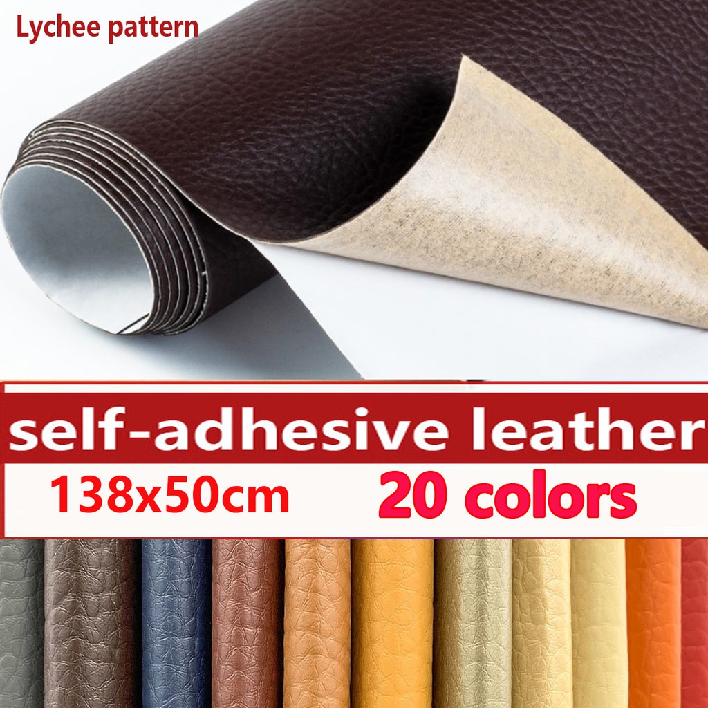 ผ้าหนังเทียมมีกาวในตัวขนาด 138x50 ซม .Leather Repair Kit Patch Self