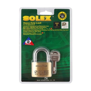SOLEX กุญแจคอสั้น 45 มม. รุ่น MACH II สีทอง ทำจากทองเหลืองแท้ที่มีคุณภาพดี ไม่เป็นสนิม ใช้งานง่ายเพิ่มความปลอดภัยของคนใน