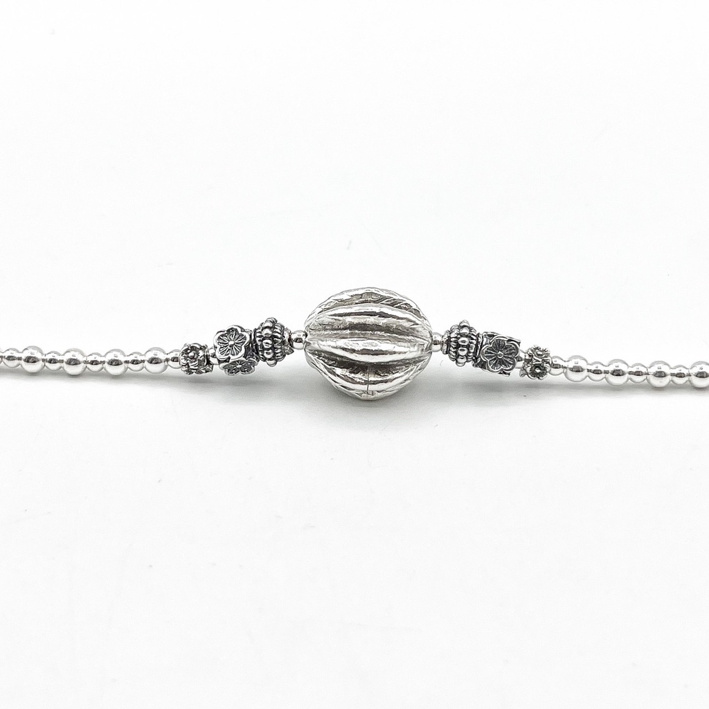 dsp-สร้อยข้อมือร้อยเม็ดเงินมะเฟืองเงิน-เงินแท้-925-star-fruit-925-sterling-silver-bracelet-cfs0001