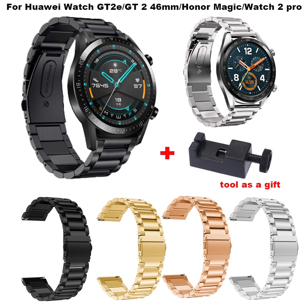 ภาพหน้าปกสินค้าสายนาฬิกาข้อมือ แบบสเตนเลส ขนาด 22 มม. สำหรับ Huawei Watch GT2e GT 2 42, 46 มม. GT Active Honor Magic Watch 2 pro
