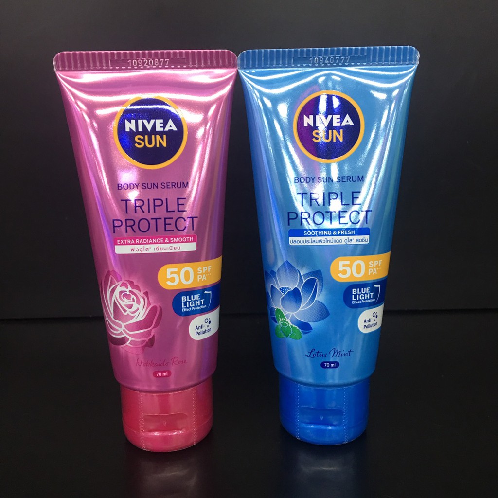 nivea-sun-body-sun-serum-triple-protect-spf-50-70ml-นีเวียซัน-ทริปเปิ้ลโพรเทค-เอ็กตร้าเรเดียนซ์-เอสพีเอฟ50-มี2สูตร