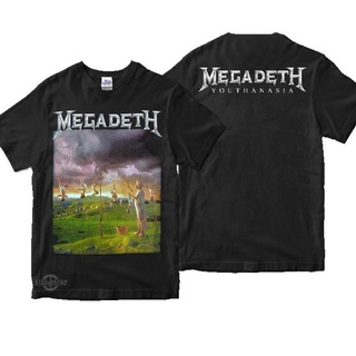 เสื้อยืด พิมพ์ลาย megadeth 3 YOUTHANASIA วงร็อคแอนด์โรล โลหะ พรีเมี่ยม สําหรับผู้หญิงสามารถปรับแต่งได้