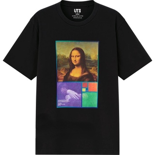 Uniqlo X Mona Lisa Louvre Joint Series เสื้อยืดแขนสั้น พิมพ์ลายตัวอักษร สําหรับผู้ชายและผู้หญิง