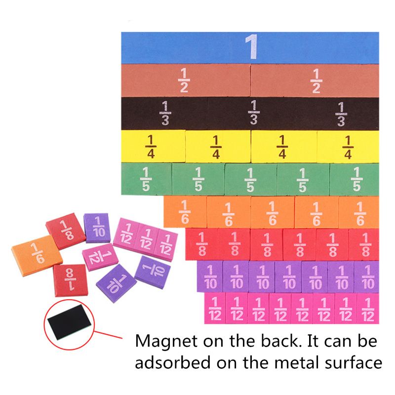 Magnetic Fraction Tiles Math Toy Learning Educational Toys | Shopee ...