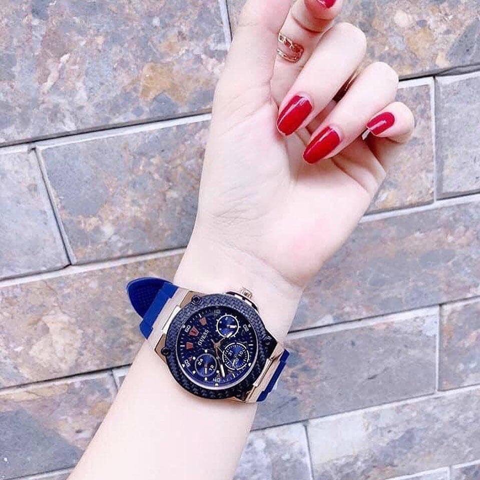 guess-multifunction-rose-gold-blue-rubber-strap-w1094l2
