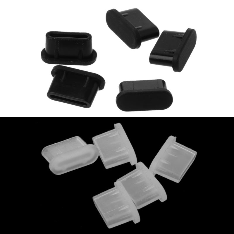 5pcs-type-c-dust-plug-usb-charging-port-protector-silicone-cover-for-smart-phone-accessories