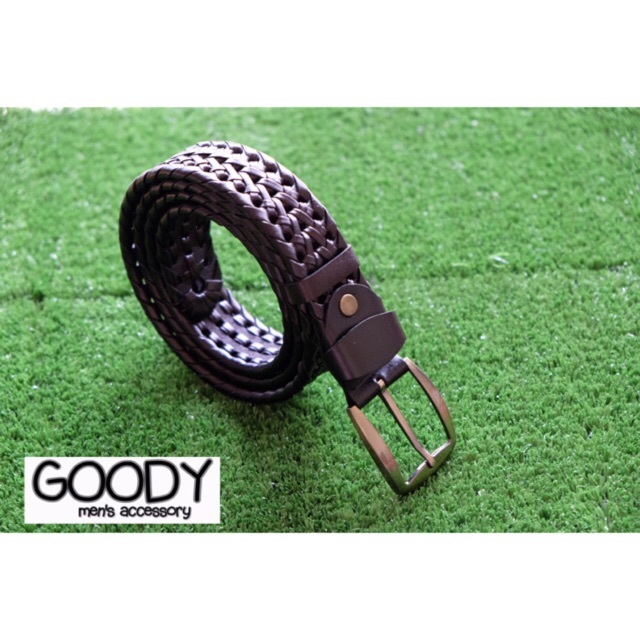 goody-belt-เข็มขัดหนังเปีย-สีดำ