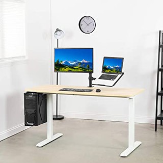 ขาตั้งจอคอมแบบยึดโต๊ะ ขนาด 10-32 นิ้ว แบบ 2 แขน Full Motion Laptop Monitor Mount Stand with Keyboard Tray,Adjustable Arm