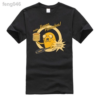 ∈✗Adventure Time Finn Jake Cookies Normal Bacon Pancakes Streetwear Men s Tee Fashion Short Sleeve 100% Cotton Personal