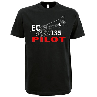 เสื้อยืดพิมพ์ลายแฟชั่น Lint9 Ec 135 เสื้อยืด ผ้าฝ้าย 100% พิมพ์ลายการ์ตูนเฮลิคอปเตอร์ Ec 135 Pilot พลัสไซซ์ สําหรับผู้ชา