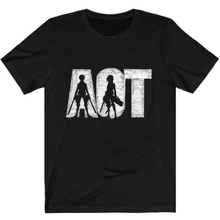 เสื้อยืดผ้าฝ้าย พิมพ์ลายอนิเมะ Attack on Titan AOT Ackerman Levi Eren Jaeger สําหรับผู้ชาย