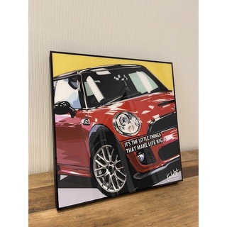 car #6 minicooper กรอบรูป ตกแต่งห้อง ตกแต่งบ้าน มีที่แขวนพร้อมติดตั้งขึ้นผนัง