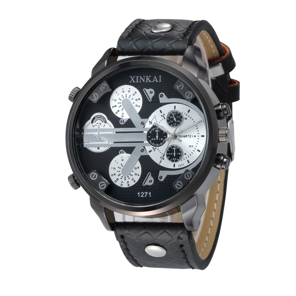 ภาพหน้าปกสินค้าXKAI นาฬิกาผู้ชายโอเวอร์ไซส์ หน้าปัดใหญ่ สไตล์แบรนด์หรู หน้าปัด 6 CM รุ่น GP9309 (คละสี)