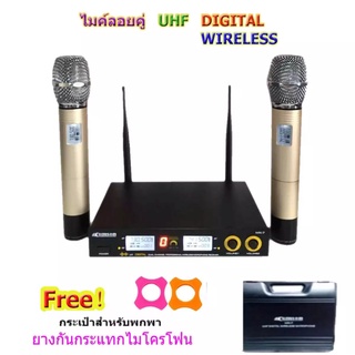 ไมโครโฟนไร้สาย/ไมค์ลอยคู่ UHF ประชุม ร้องเพลง พูด WIRELESS Microphone รุ่นCOMSON -MX7ฟรีกระเป๋าพกพา (( ส่งฟรี ))