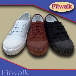รองเท้าผ้าใบนักเรียน รองเท้านักเรียนสีน้ำตาล ,ดำ,ขาว มี SZ .31-38