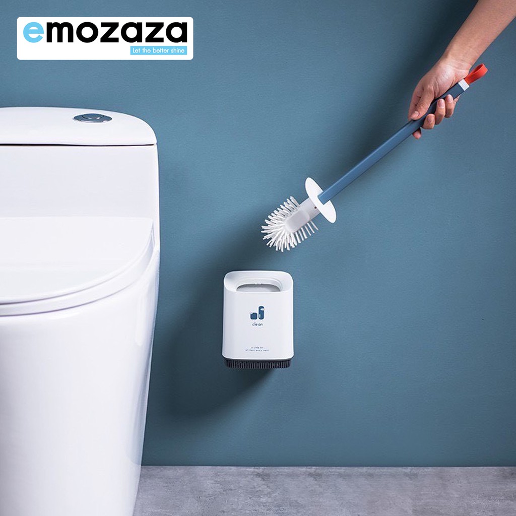 emozaza-แปรงขัดส้วม-ขนแปรงซิลิโคนนุ่มไม่เป็นอันตรายต่อพื้นผิวของห้องน้ำ-ทรงแปรงสามารถทำความสะอาดอย่างล้ำลึกทุกซอกทุกมุม