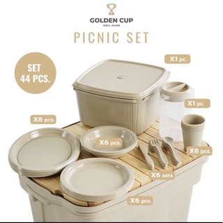 กล่องข้าวปิคนิค ชุดปิคนิค จานชามแคมป์ปิ้ง New Product "PICNIC SET" Camping Collection SET 44 Pcs.