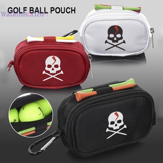 ภาพขนาดย่อของสินค้าWALK-Mini Golf Ball Bag Tee Holder Storage Pouch Portable Skull Golf Zip Handbag