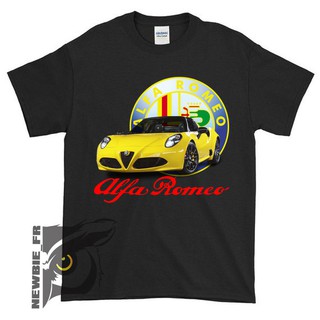 เสื้อยืดผ้าฝ้ายเสื้อยืดลําลอง ผ้าฝ้าย แขนสั้น พิมพ์ลายโลโก้ Alfa Romeo Car แฟชั่นฤดูร้อน สําหรับผู้ชายL XL  XXL 3XL