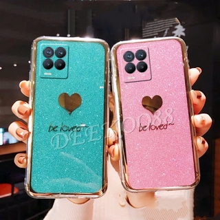 เคสโทรศัพท์ Realme 8 4G Realme 8 5G Casing Bling Gold Glitter Be Loved Silicone Fashion Couple Back Cover เคส Realme8 5G Phone Case