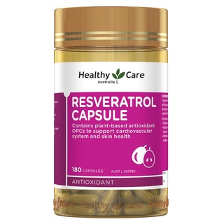 Healthy Care Resveratrol 180 Capsules บำรุงหัวใจและหลอดเลือด เสริมภูมิคุ้มกัน