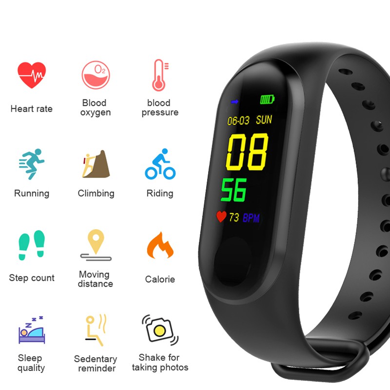 ภาพหน้าปกสินค้าM4 smart band การตรวจจับอัตราการเต้นหัวใจสมาร์ทวง จากร้าน allok.th บน Shopee