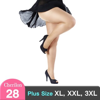 Cherilon Plus Size ถุงน่อง ถุงน่องคนอ้วน เชอรีล่อน สีเนื้อ 28 กระชับ ใส่สบาย กันเสียดสีเนื้อต้นขา (1 คู่)  NSA-CHMAX-28