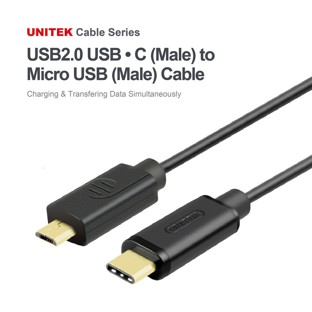 ภาพหน้าปกสินค้าสาย Android (USB-C) to Micro USB แบบ Premium อย่างดียี่ห้อ UNITEK