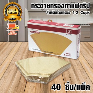 Coffee Filter กระดาษกรองกาแฟ กระดาษดริป กระดาษกรอง กาแฟ ดริป ขนาด 1-2 Cups