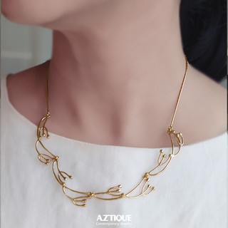 Aztique สร้อยคอเงินแท้ สร้อยคอกิ่งไม้ สร้อยคอ Necklace Jewelry Gifts Handmade dk