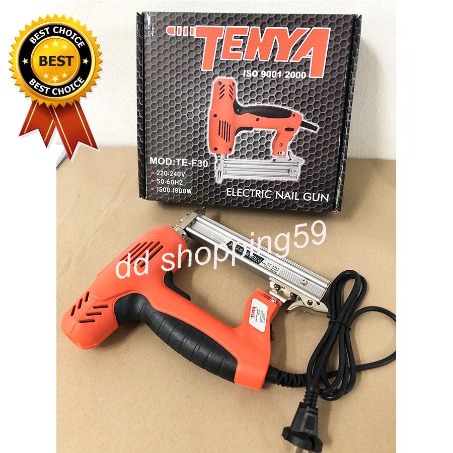 tenya-เครื่องยิงแม็กไฟฟ้าขาเดียว-ปืนยิงตะปูไฟฟ้า-ปรับความเร็วได้หลายระดับ-พร้อมลูกแม็ก-5000นัด-by-dd-shopping59