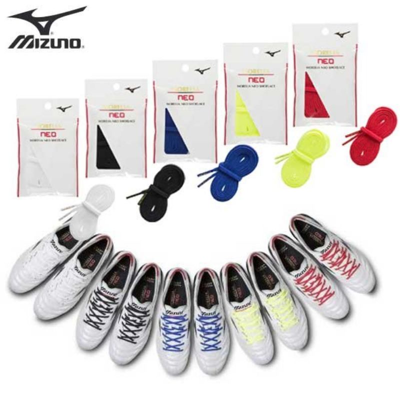 ภาพหน้าปกสินค้าเชือกรองเท้า Mizuno*Morelia Neo ตรงรุ่น *กว้าง 4 มิล. แท้ %  สีขาว ,ดำ,น้ำเงิน ,เหลือง,แดง