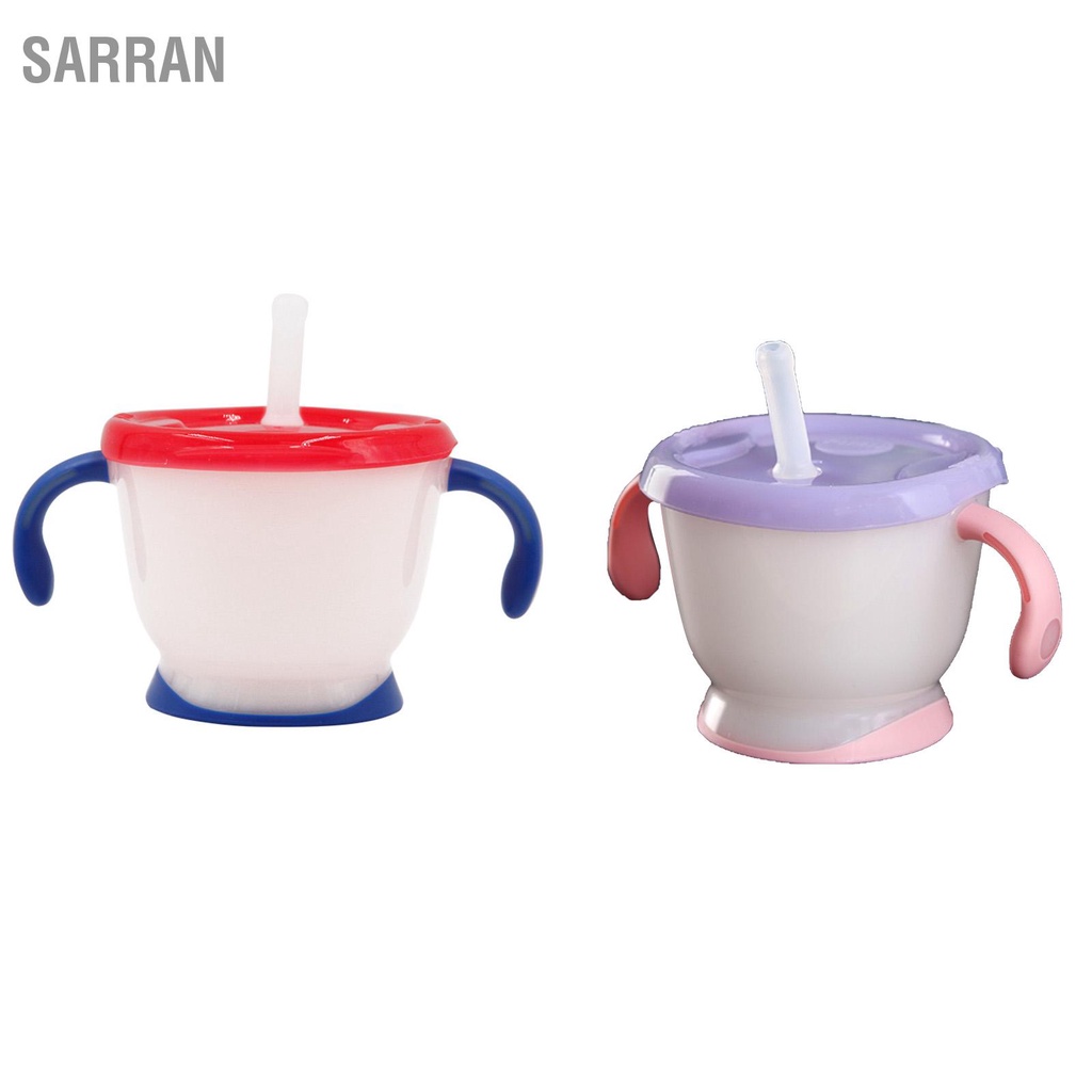 sarran-แก้วน้ําพลาสติก-pp-พร้อมหลอดดูด-ด้ามจับคู่-สําหรับเด็กวัยหัดเดิน