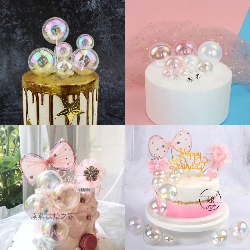 พร้อมส่ง-ลูกบอลไข่มุกใส-หลากสี-สีชมพู-สําหรับตกแต่งเค้ก-4-ซม-5-ซม-6-ซม