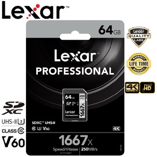 ภาพหน้าปกสินค้าLexar 64GB SDXC Professional 1667x (250MB/s) ที่เกี่ยวข้อง